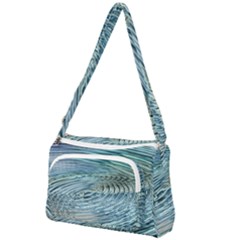 Wave Concentric Waves Circles Water Front Pocket Crossbody Bag by Alisyart