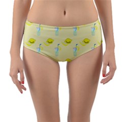 Lemonade Polkadots Reversible Mid-waist Bikini Bottoms by bloomingvinedesign