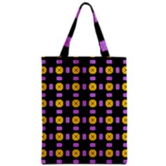 Pattern Black Background Seamless Zipper Classic Tote Bag by Simbadda