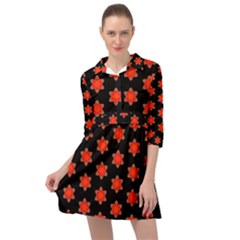 Flower Pattern Pattern Texture Mini Skater Shirt Dress by Simbadda