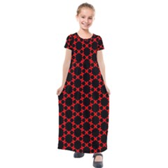 Pattern Seamless Texture Design Kids  Short Sleeve Maxi Dress by Simbadda