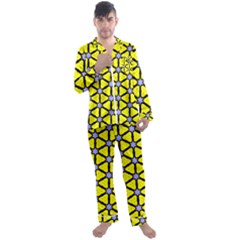 Pattern Modern Colorful Bright Men s Satin Pajamas Long Pants Set by Simbadda