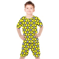 Pattern Modern Colorful Bright Kids  Tee And Shorts Set by Simbadda