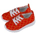 Red Background Yellow Shapes Kids  Lightweight Sports Shoes View2