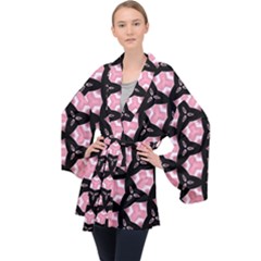 Backgrounds Texture Long Sleeve Velvet Kimono 