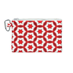 Pattern Red White Texture Seamless Canvas Cosmetic Bag (medium) by Simbadda