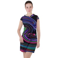 Art Abstract Colorful Abstract Art Drawstring Hooded Dress