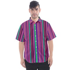 Stripes Wallpaper Texture Men s Short Sleeve Shirt