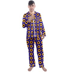 Pattern Circle Seamless Texture Men s Satin Pajamas Long Pants Set