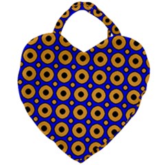 Pattern Circle Seamless Texture Giant Heart Shaped Tote by Simbadda