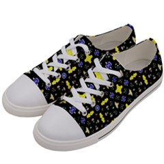 Pattern Black Background Texture Women s Low Top Canvas Sneakers