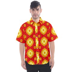 Sun Pattern Texture Seamless Men s Short Sleeve Shirt