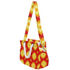 Sun Pattern Texture Seamless Rope Handles Shoulder Strap Bag by Simbadda