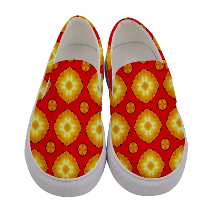 Sun Pattern Texture Seamless Women s Canvas Slip Ons