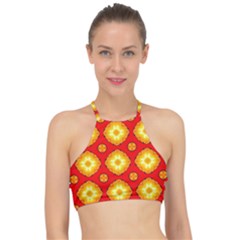 Sun Pattern Texture Seamless Racer Front Bikini Top