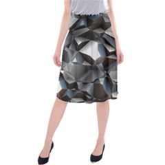 Triangles Polygon Color Silver Uni Midi Beach Skirt by Simbadda