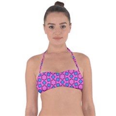 Pattern Pink Stars Texture Seamless Halter Bandeau Bikini Top by Simbadda