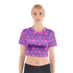 Pattern Pink Stars Texture Seamless Cotton Crop Top by Simbadda