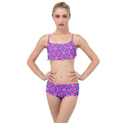 Pattern Pink Stars Texture Seamless Layered Top Bikini Set by Simbadda