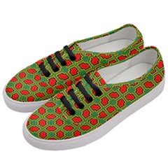 Pattern Modern Texture Seamless Red Yellow Green Women s Classic Low Top Sneakers by Simbadda