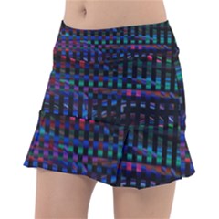 Stripes Background Black Colorful Tennis Skirt by Simbadda