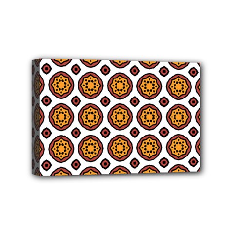Pattern Fall Color White Background Mini Canvas 6  X 4  (stretched) by Simbadda