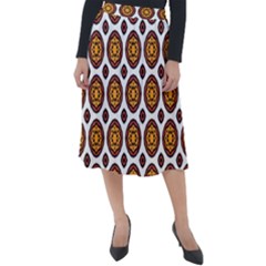 Pattern Fall Color White Background Classic Velour Midi Skirt  by Simbadda