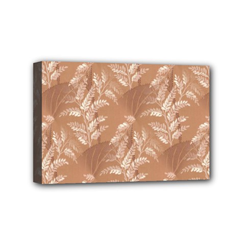 Scrapbook Leaves Decorative Mini Canvas 6  X 4  (stretched) by Simbadda