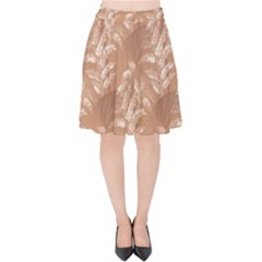 Scrapbook Leaves Decorative Velvet High Waist Skirt by Simbadda