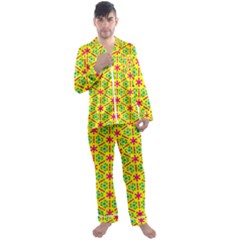 Pattern Texture Seamless Modern Men s Satin Pajamas Long Pants Set