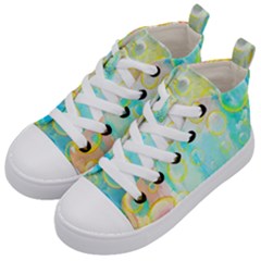 Bubbles Blue Floating Air Kids  Mid-top Canvas Sneakers by Simbadda