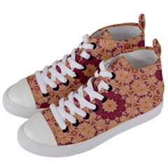 Abstract Art Abstract Background Brown Women s Mid-top Canvas Sneakers