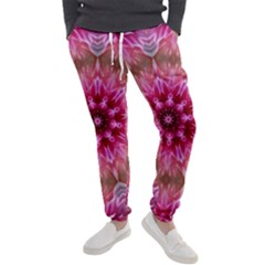 Flower Mandala Art Pink Abstract Men s Jogger Sweatpants by Simbadda