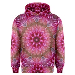 Flower Mandala Art Pink Abstract Men s Overhead Hoodie by Simbadda