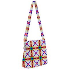 Rainbow Pattern Pattern Texture Zipper Messenger Bag by Simbadda