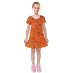 Low Poly Polygons Triangles Kids  Short Sleeve Velvet Dress by Simbadda