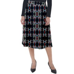 Pattern Black Background Texture Art Classic Velour Midi Skirt  by Simbadda