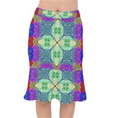 Flower Design Design Artistic Short Mermaid Skirt by Simbadda