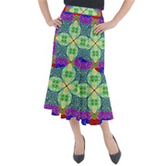 Flower Design Design Artistic Midi Mermaid Skirt by Simbadda