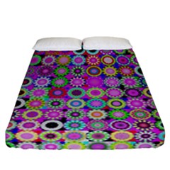 Design Circles Circular Background Fitted Sheet (california King Size) by Simbadda