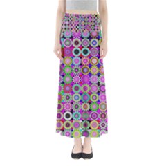 Design Circles Circular Background Full Length Maxi Skirt by Simbadda
