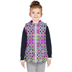 Design Circles Circular Background Kids  Hooded Puffer Vest