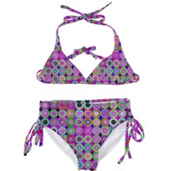 Design Circles Circular Background Kids  Classic Bikini Set by Simbadda