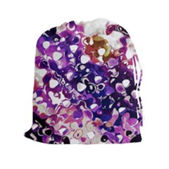 Paint Texture Purple Watercolor Drawstring Pouch (xxl) by Simbadda