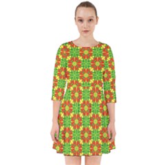 Pattern Texture Christmas Colors Smock Dress