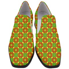 Pattern Texture Christmas Colors Women Slip On Heel Loafers by Simbadda