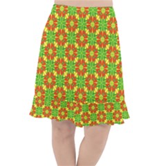 Pattern Texture Christmas Colors Fishtail Chiffon Skirt by Simbadda