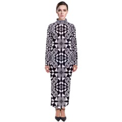 Fabric Design Pattern Color Turtleneck Maxi Dress by Simbadda