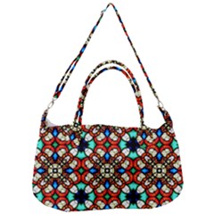 Stained Glass Pattern Texture Face Removal Strap Handbag by Simbadda