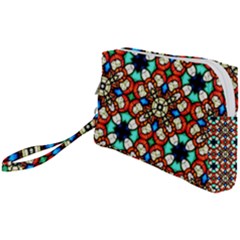 Stained Glass Pattern Texture Face Wristlet Pouch Bag (small) by Simbadda